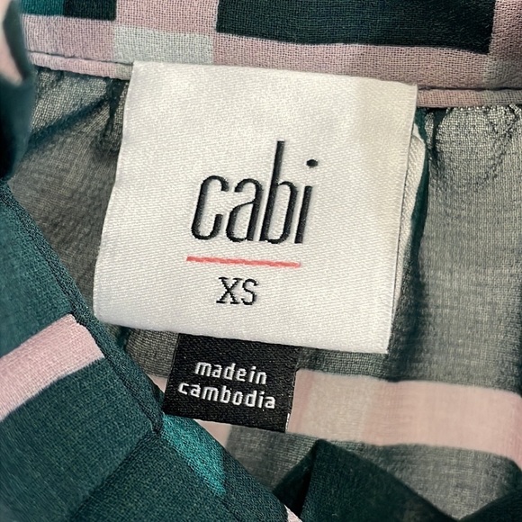 CABI Cake Ruffle Sheer Long Sleeve Button down Blouse - Picture 6 of 8